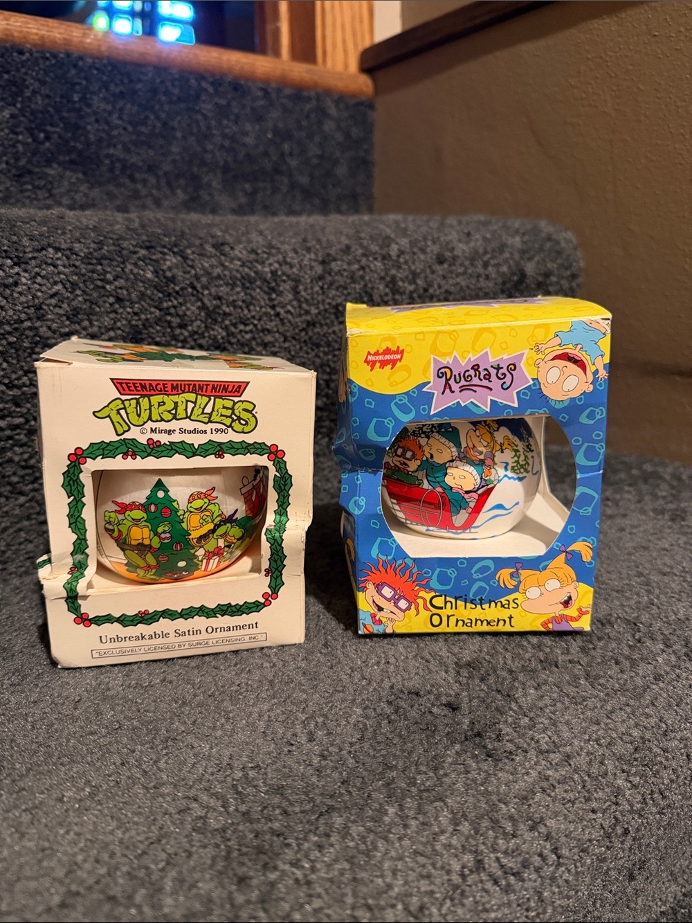 Vtg 90s Teenage Mutant Ninja Turtles and the Rugrats Christmas Ornaments